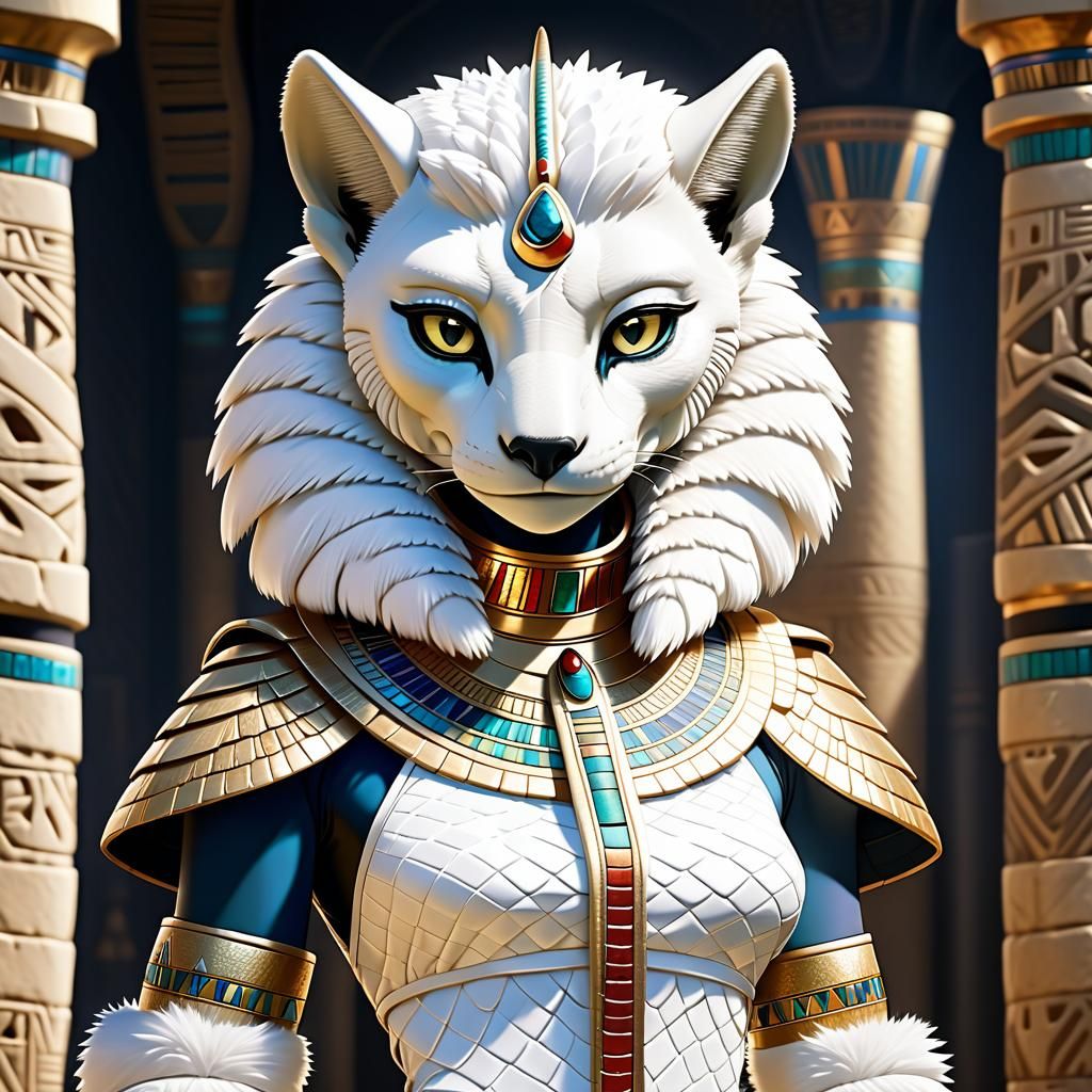 Scaly Anthro Woman in Egyptian Anime Style