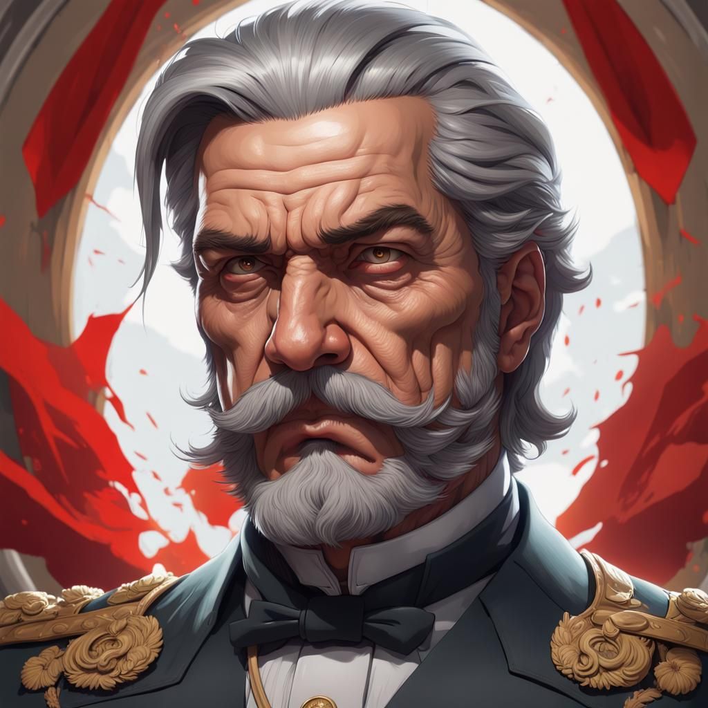 Detailed Portrait of a Muscular Dictator in Hyperrealism