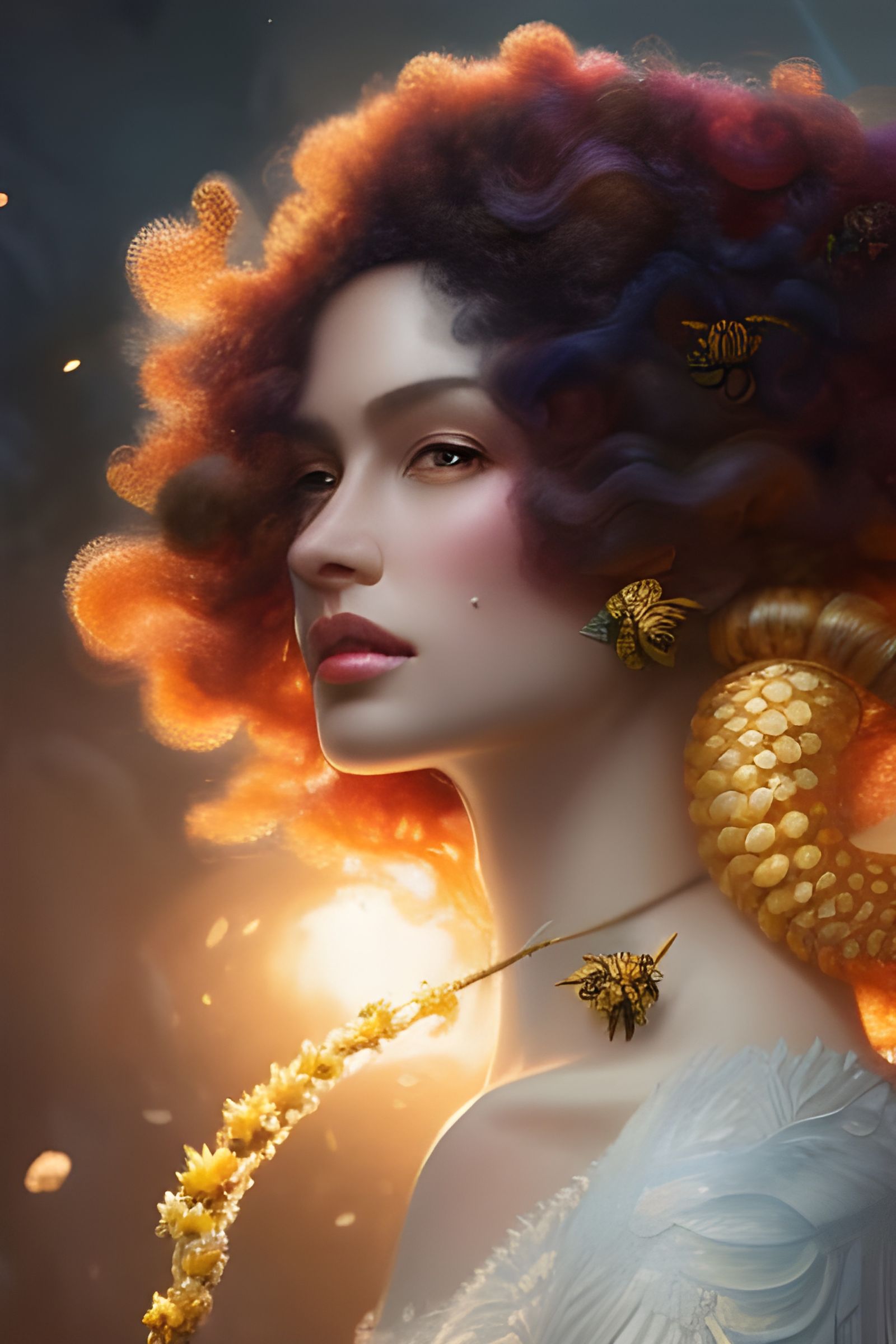 Queen Bee Portrait in Hyperdetailed Style