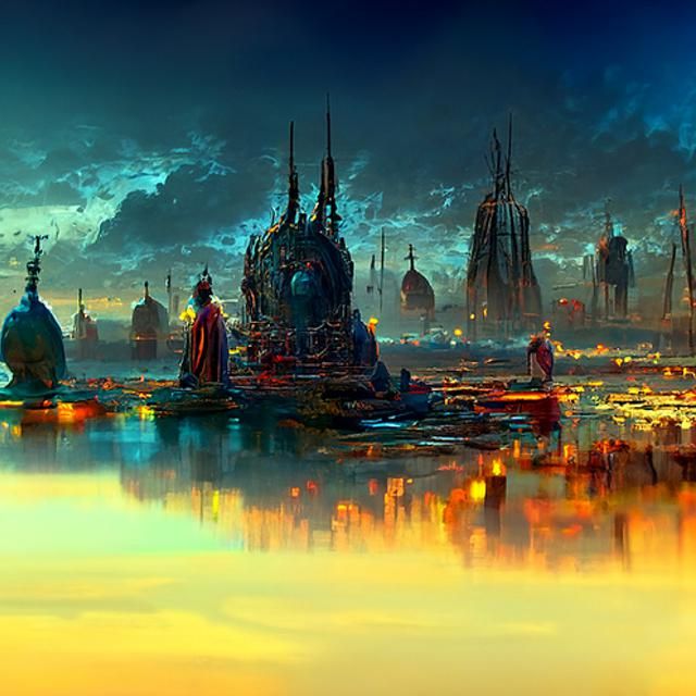 Mystical Kingdom Sunset: Hyperrealistic Digital Art