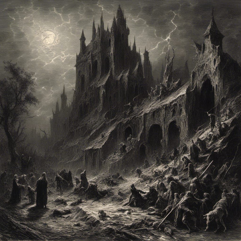 Bleeding Shadows in Macabre Horror Style