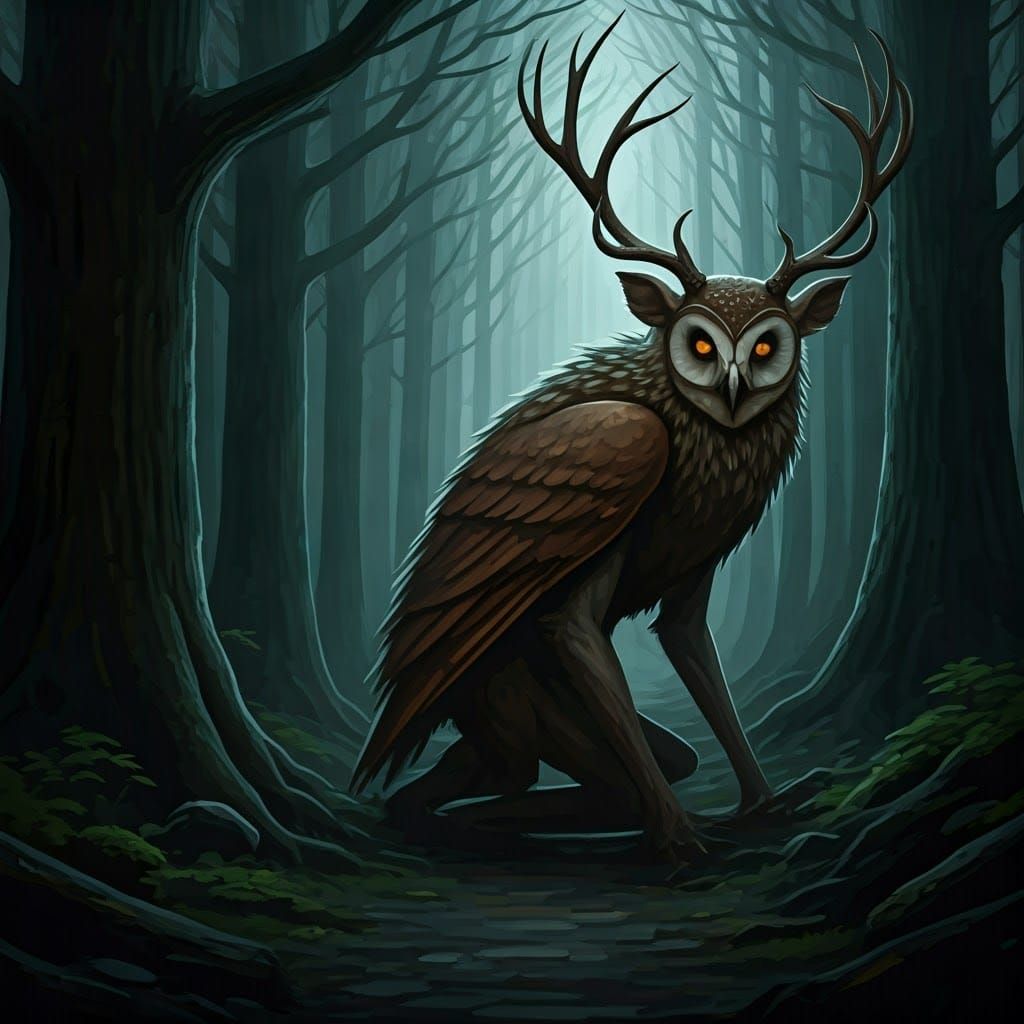 Foreboding Forest Entity in Gothic Fantasy Style