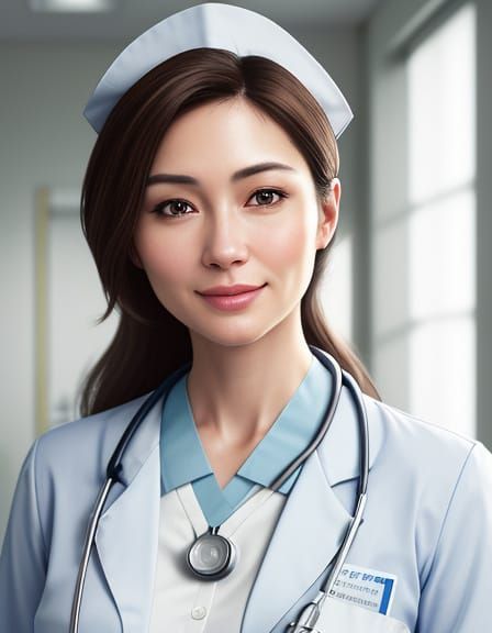 A Photorealistic Portrait of a Dedicated Nurse