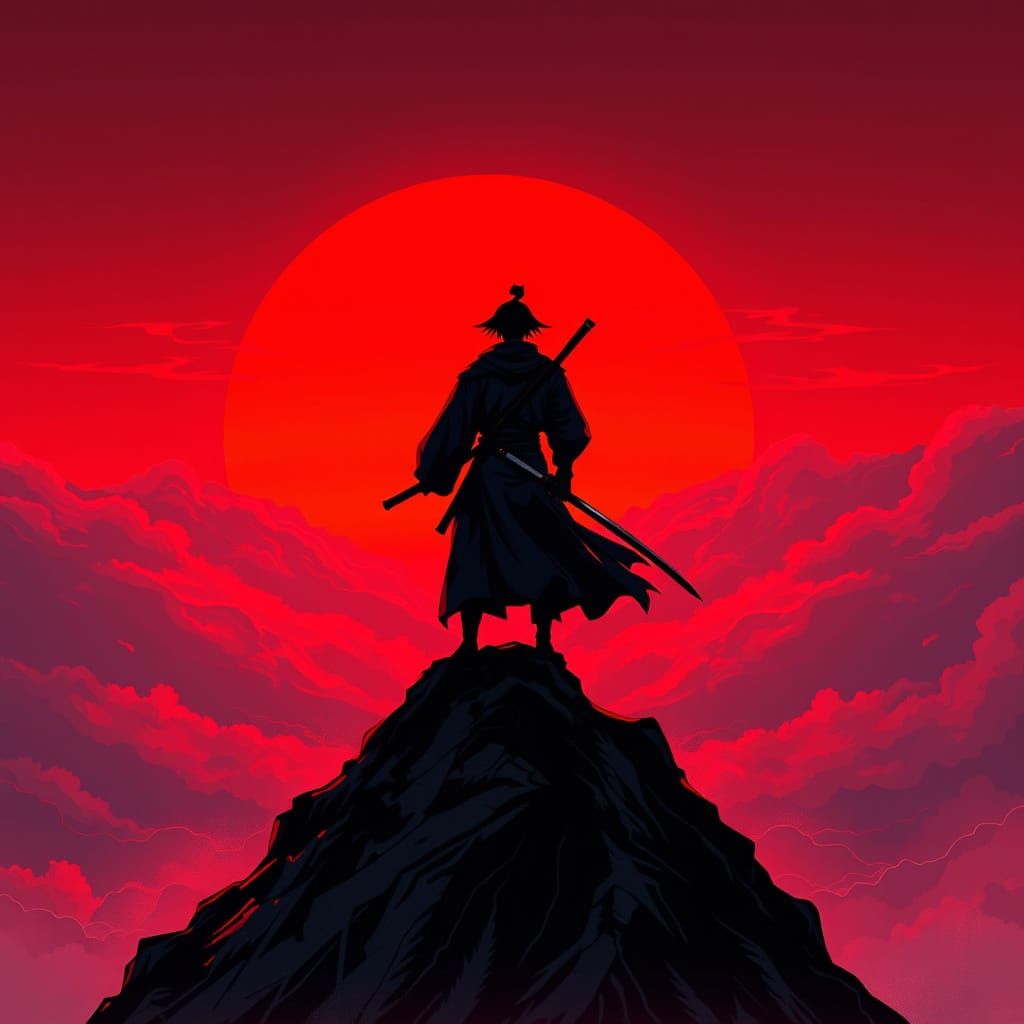 Epic Samurai Standoff at Sunset