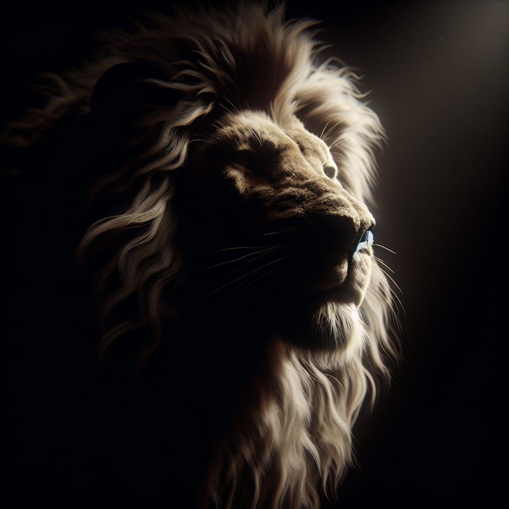 Detailed Lion Portrait in Romantic Style, 4K