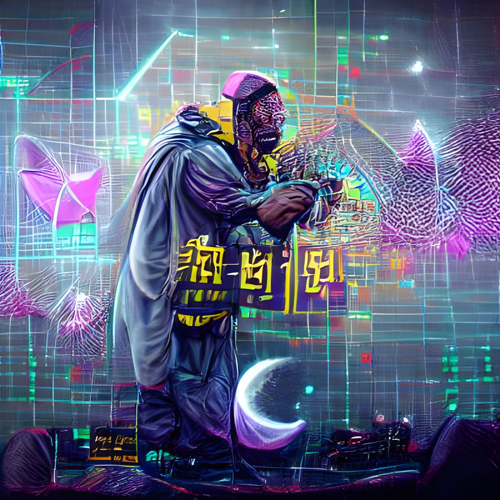 Wu-Tang Clan in Cyberpunk Astral Illustration