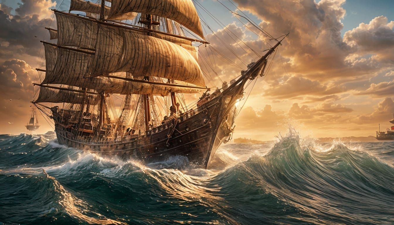 Spanish Galleon Bow with Bronze Angel Figurehead