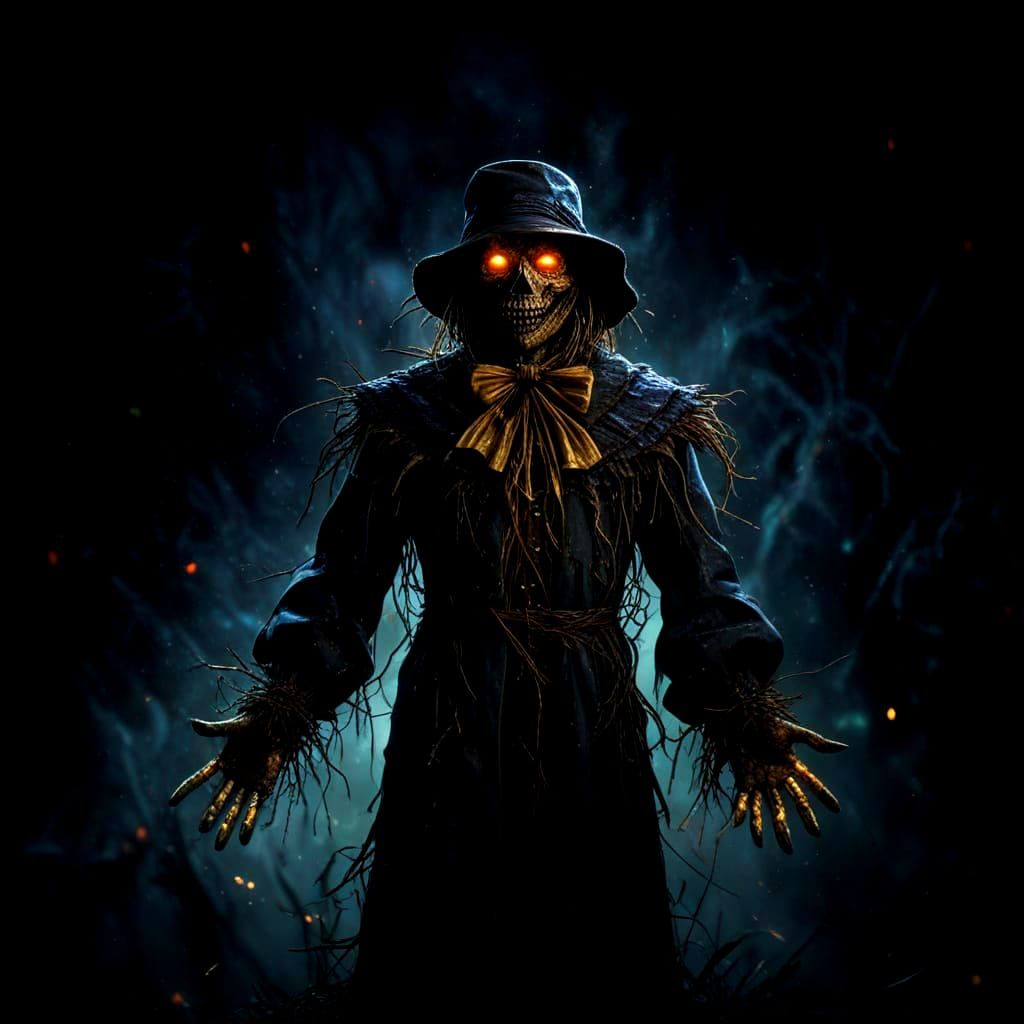 Dark Demented Scarecrow in Holographic Astral Style