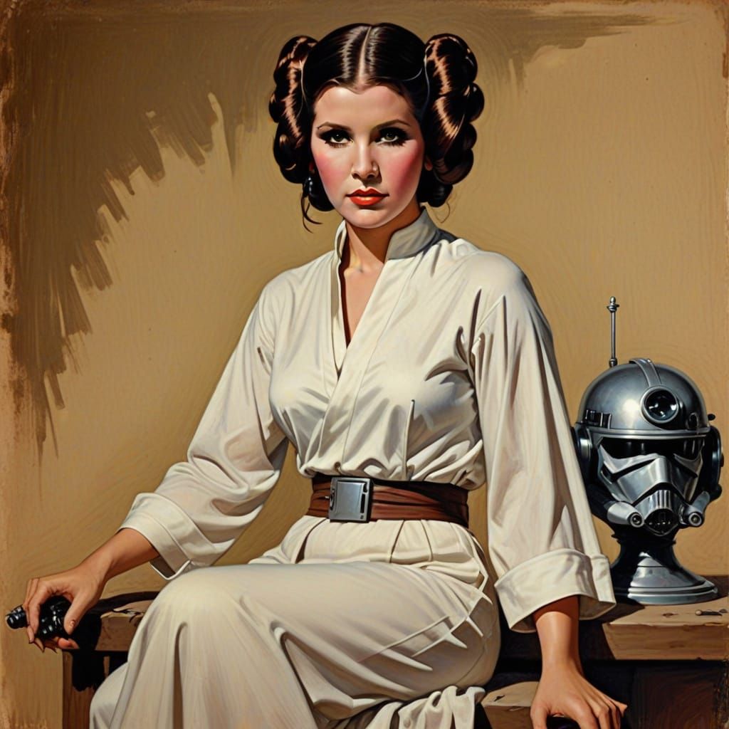 Vintage Pin-Up Princess Leia Portrait