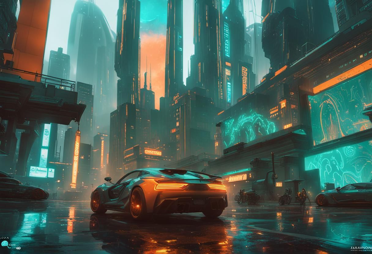 Cyberpunk City Concept Art in 8K Resolution