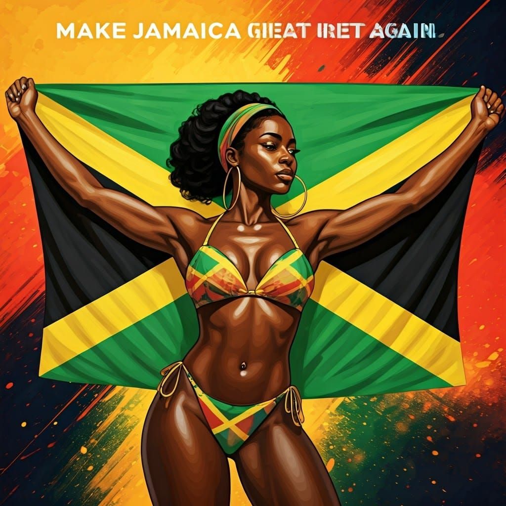 Jamaican Woman Portrait in Hyperrealistic Style