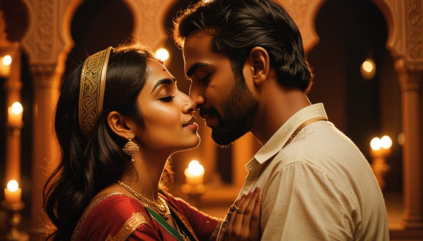 Hindu Man Kisses Muslim Woman Embracing Harmony