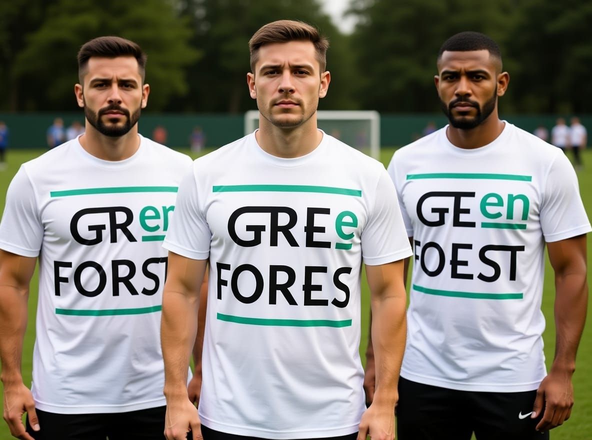 Logo on Football Players' T-shirts: AI Generated