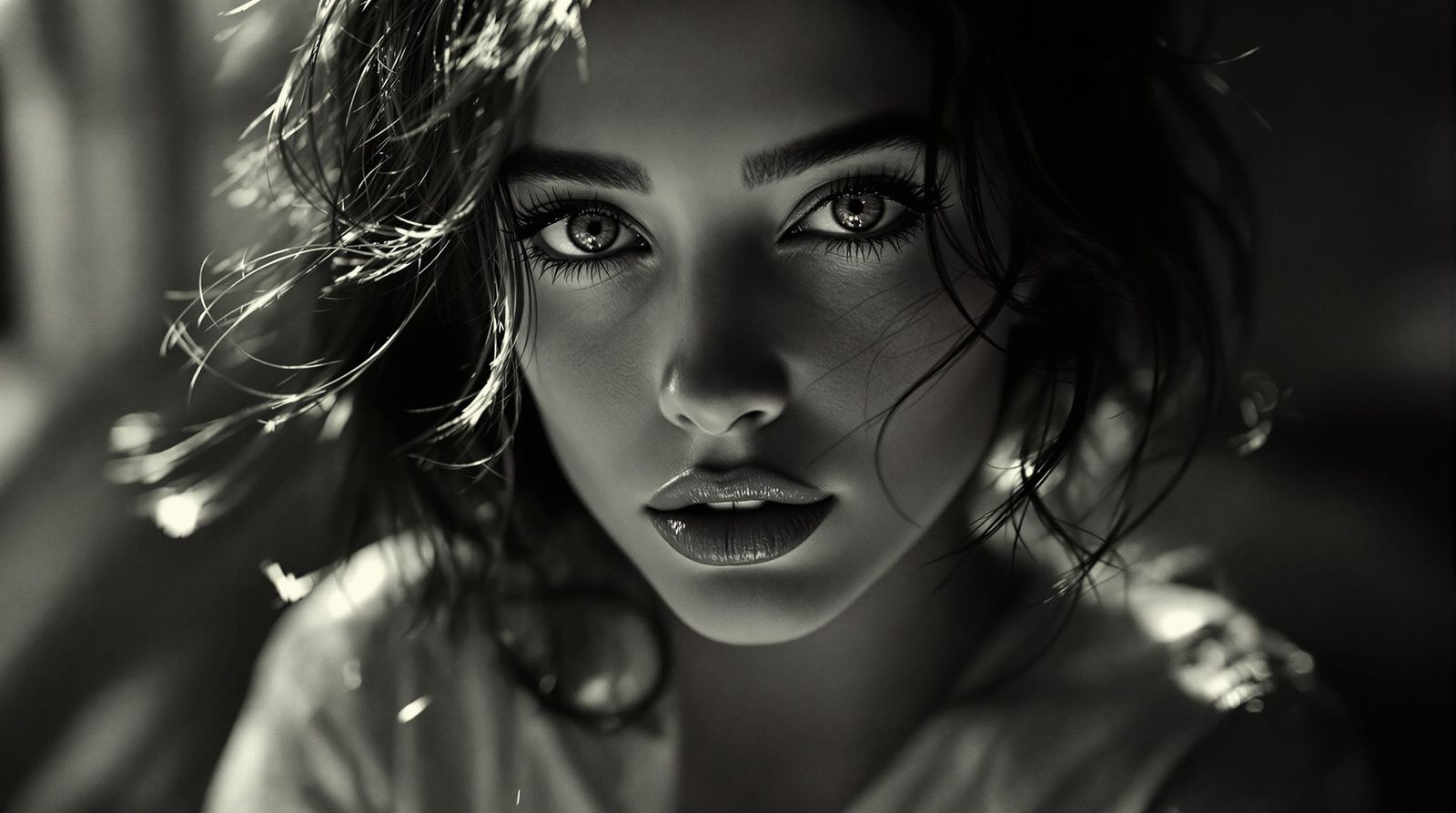 Elegant French Woman Portrait in Analog Film Style