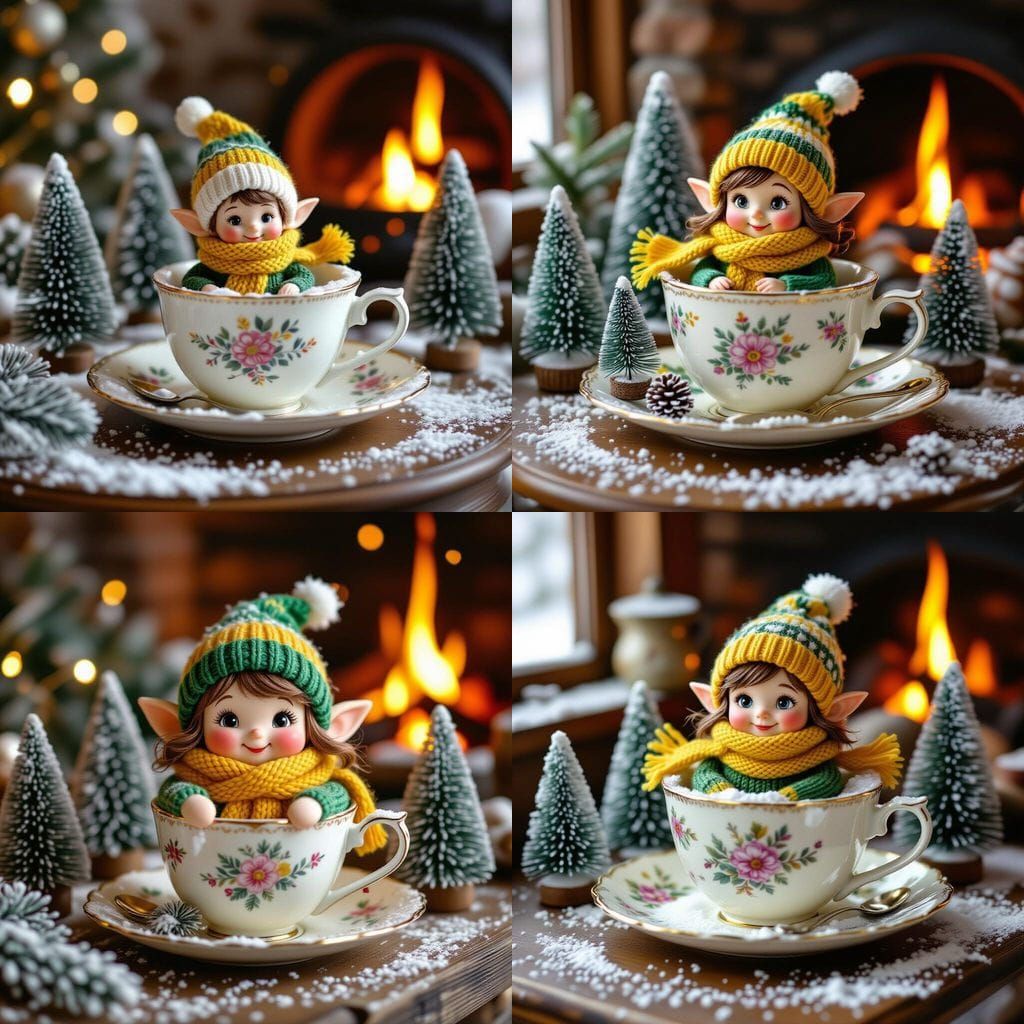 Elf in Teacup: Whimsical Children's Book Illustration