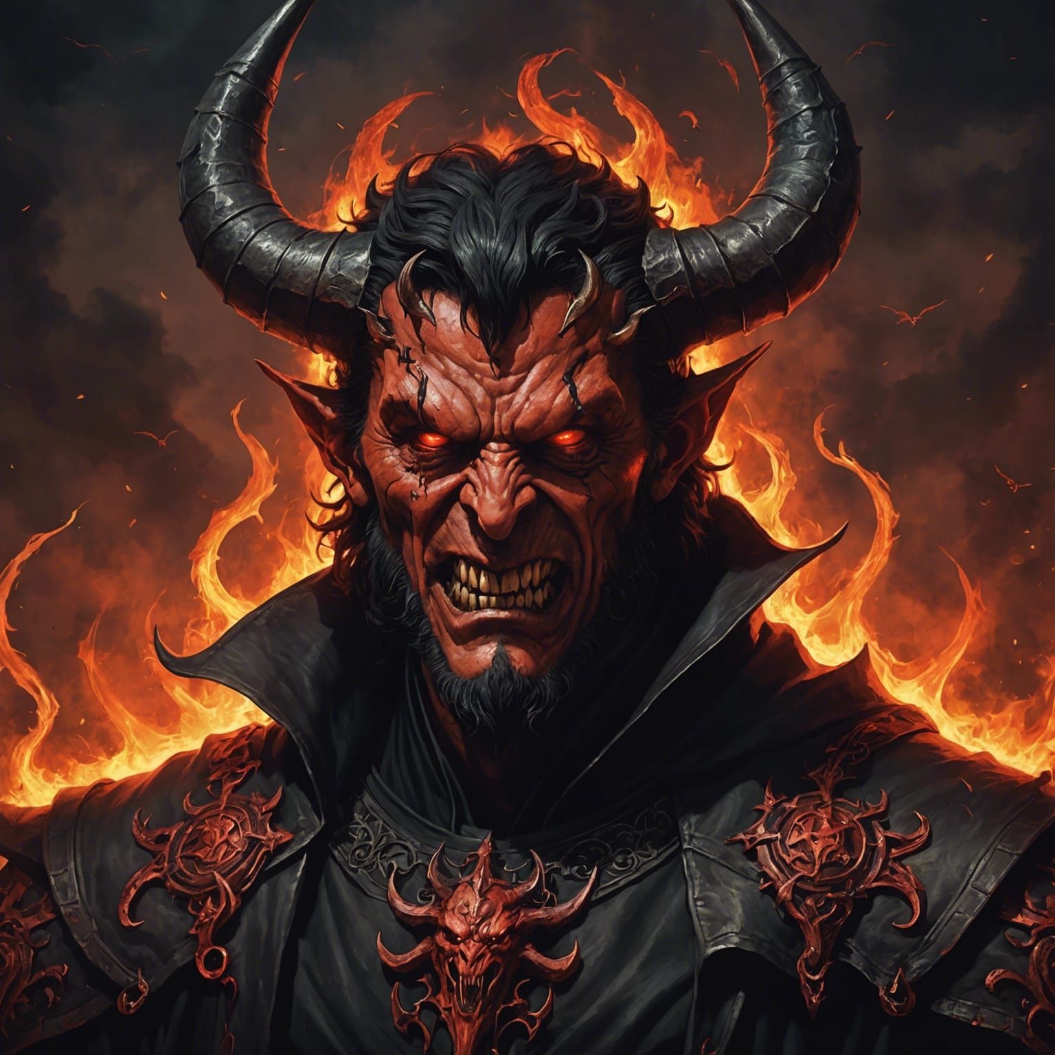 Dramatic Portrait of Satan