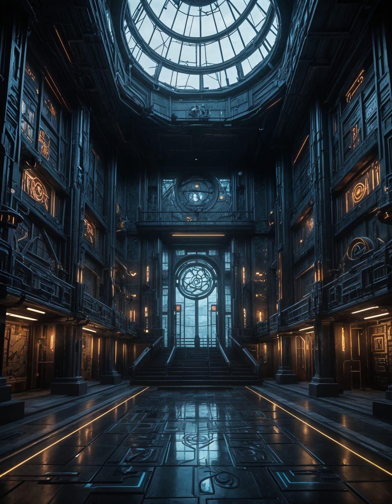 Epic Futuristic Cityscape in Neon Light