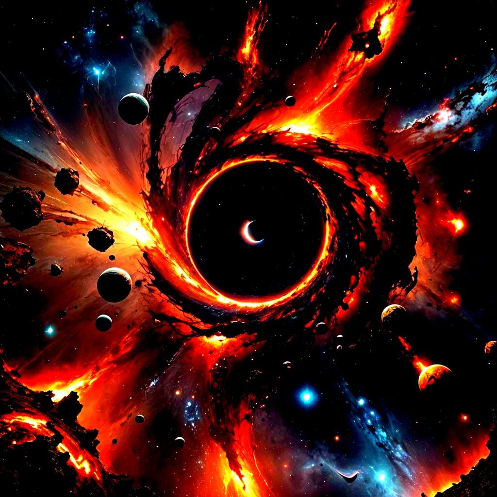 Galaxies Swallowed by a Giant Black Hole