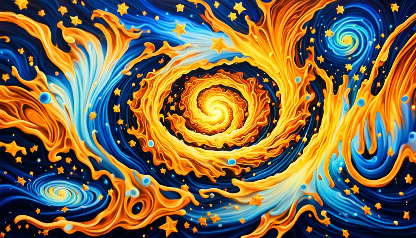 Plasma Maelstrom: Swirling Stars in Oil Painting