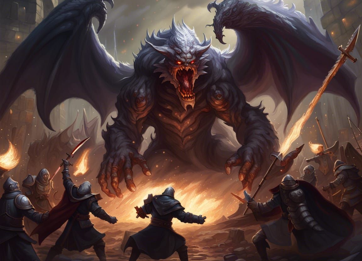 Epic Fantasy Battle: Good vs Evil in Dark Art