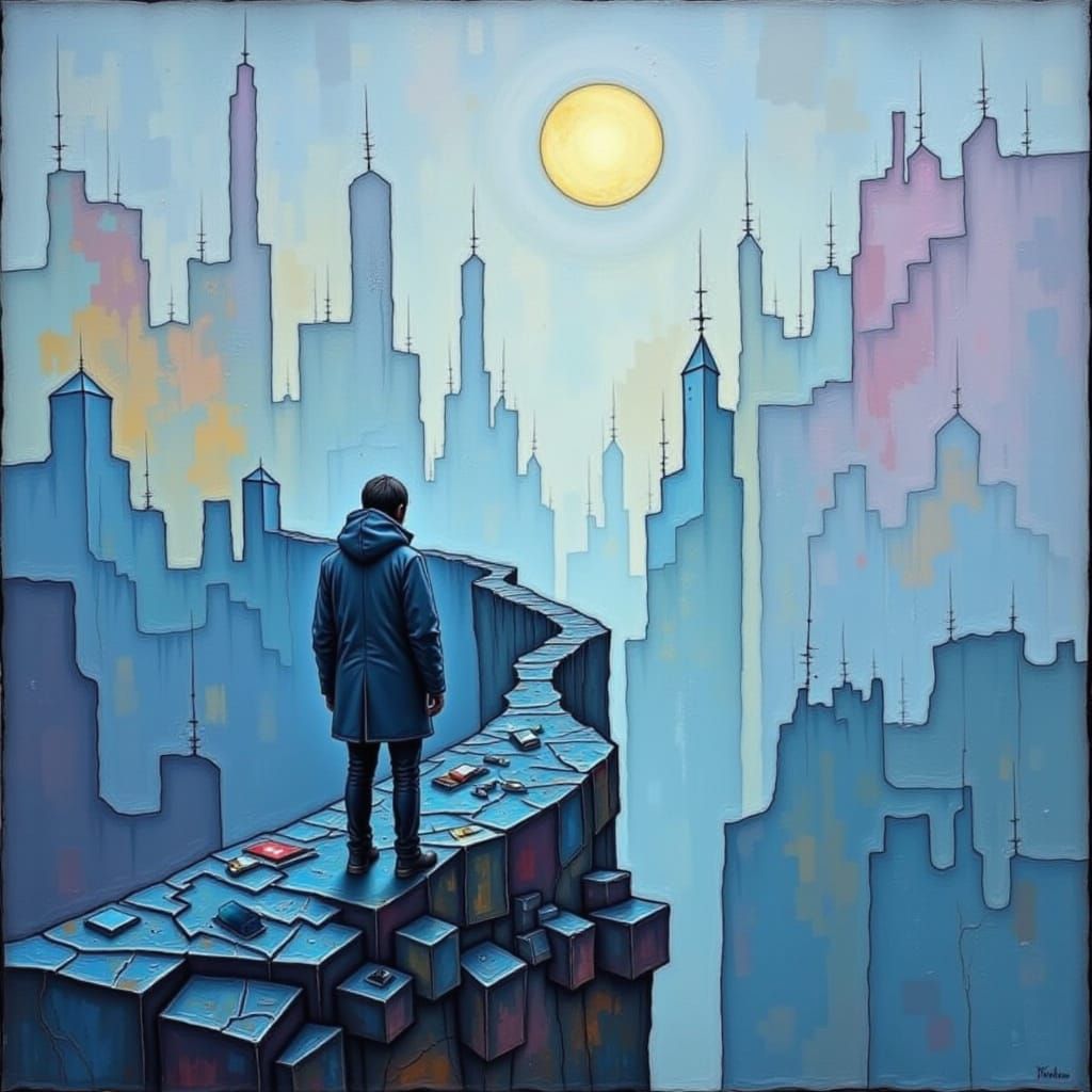 Cartographer of Emotional Fog: Surreal Map of Grief