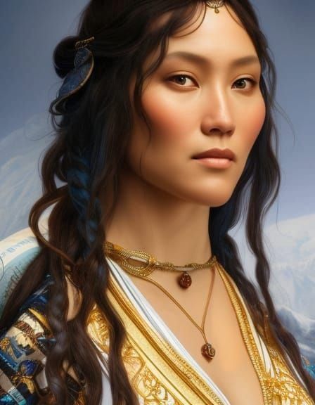 17th century natural looking Inuit woman