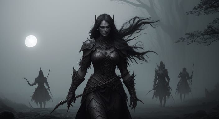 Gothic Warriors Emerge Under Blood Moon in Dark Fantasy Real...