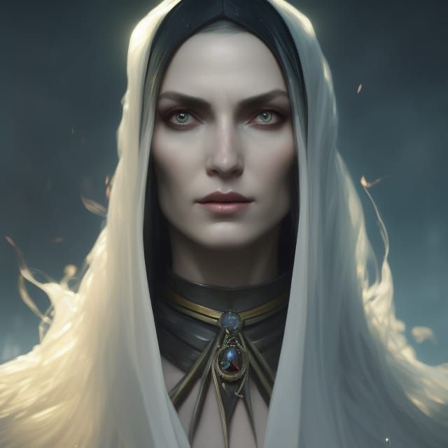 Morgana the Witch Portrait in Art Nouveau Style