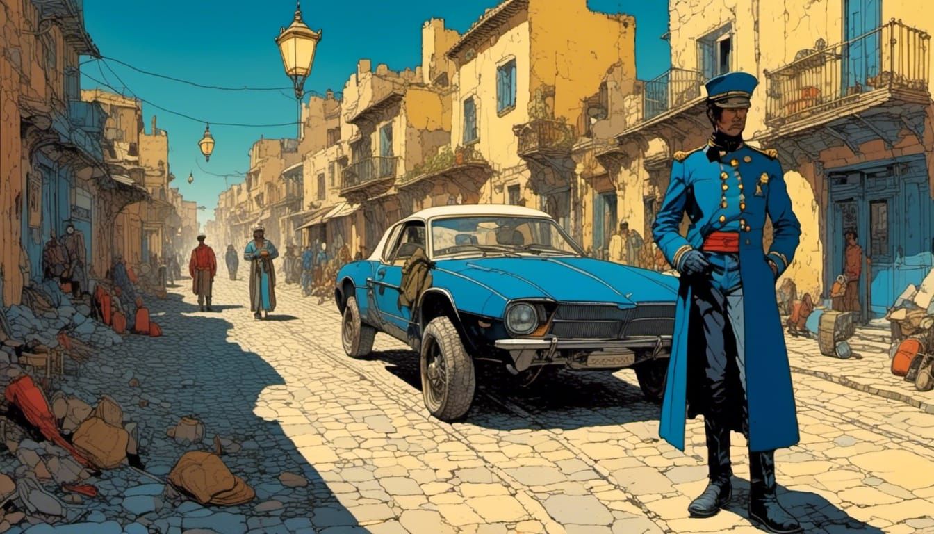 Moebius Inspired Arabian Nights Street Scene