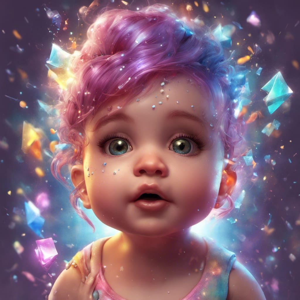 Cute Baby Spreading Magic