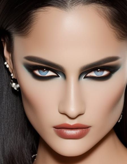 Blue-Eyed Beauty in Neon Light