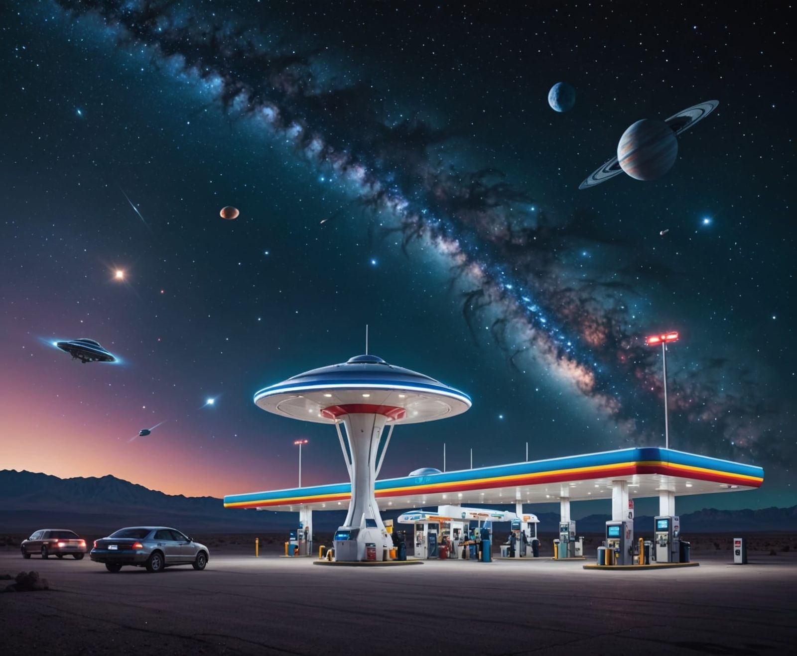 Intergalactic Gas Station Amidst the Stars
