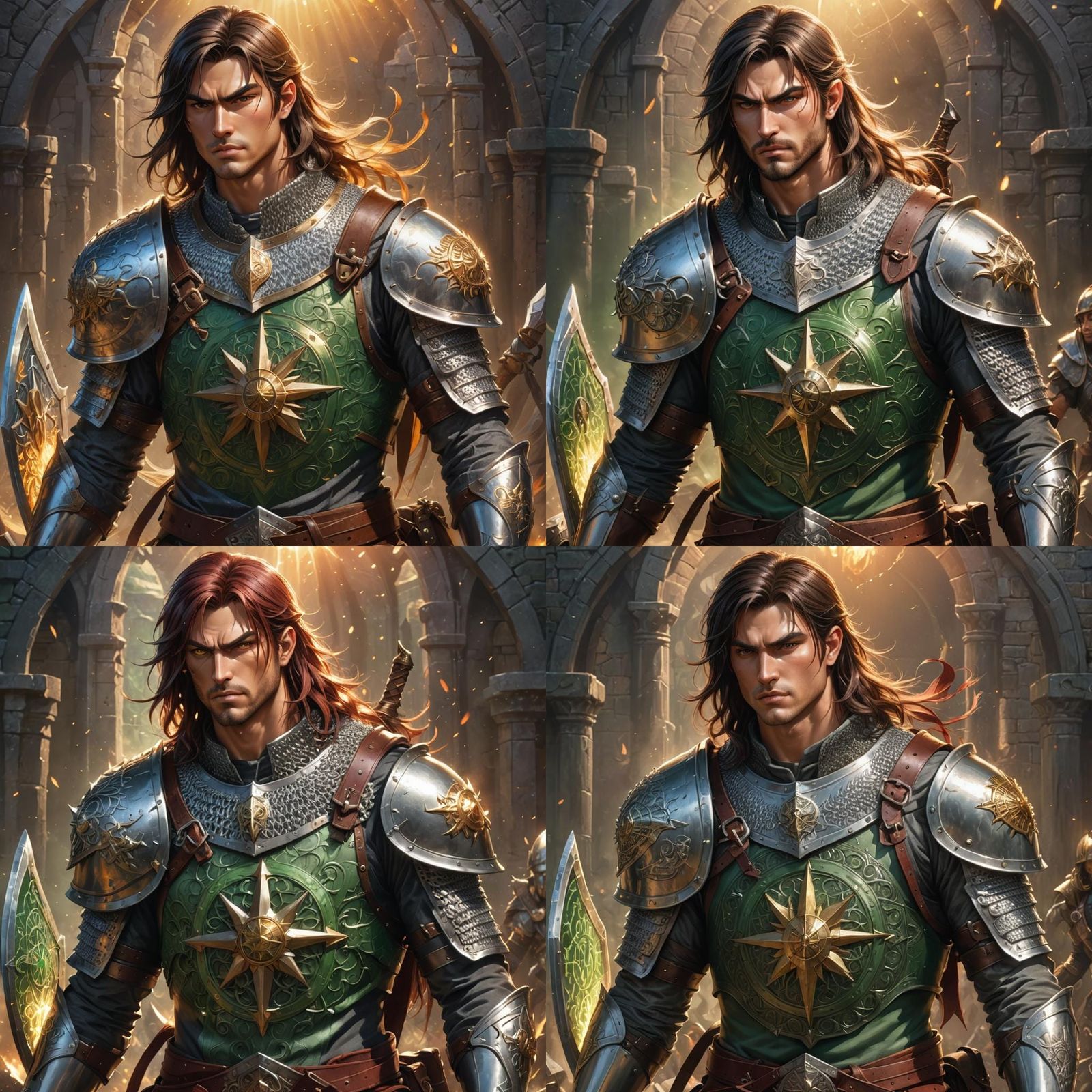 Fantasy Warrior with Warhammer in Anime Style