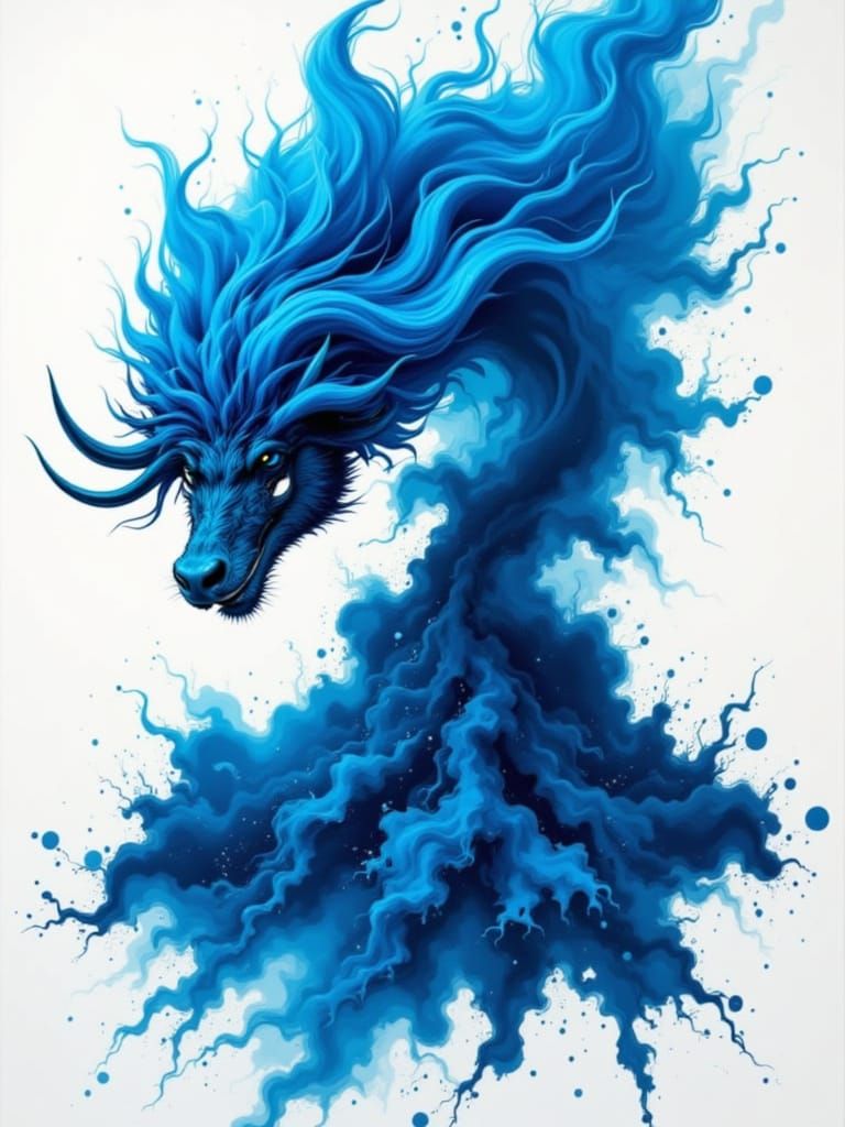 Ethereal Goddess Unleashes Divine Fury in Powder Blue