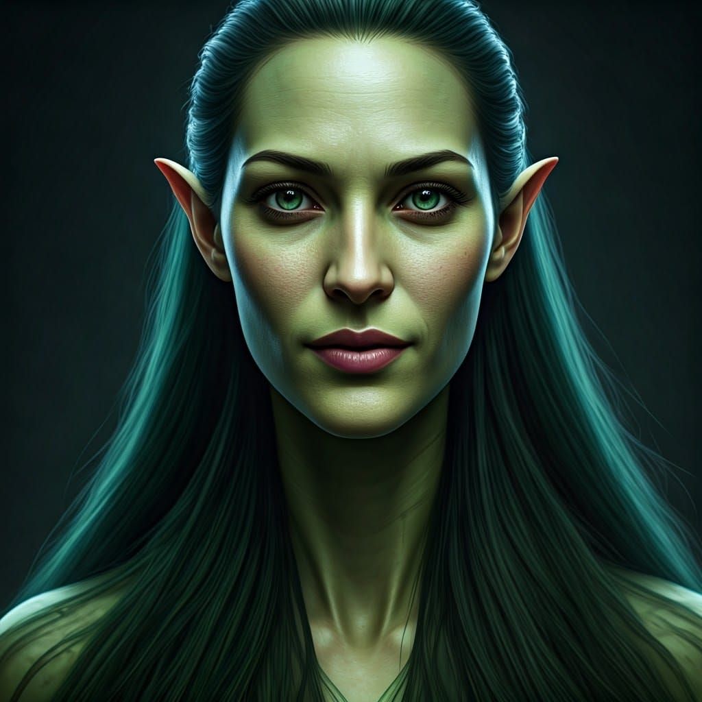 Ethereal Green Woman: Fantasy Concept Art