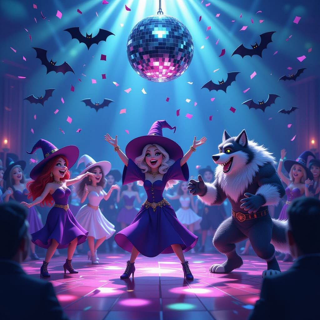 Monsters Celebrate New Year's Eve Dancing