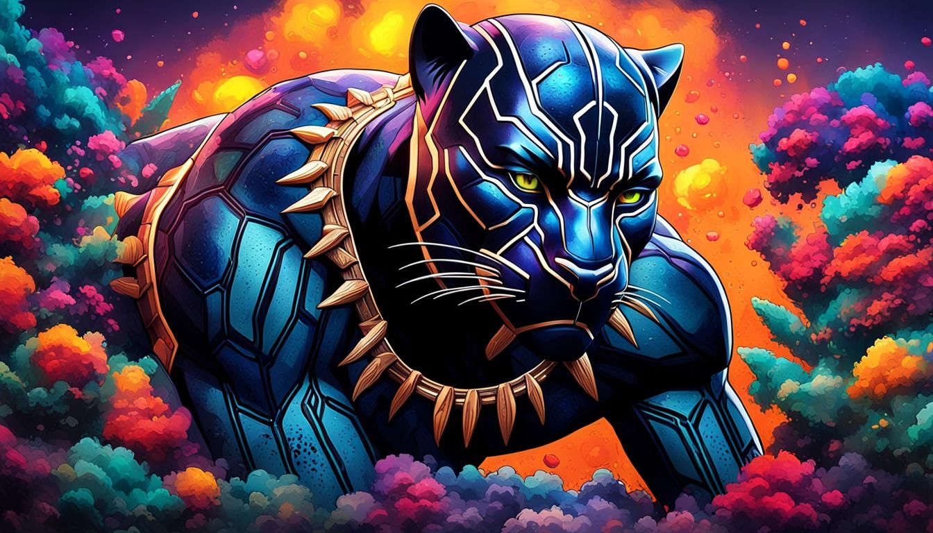 Wakanda Forever Back Tattoo in Graffiti Art Style