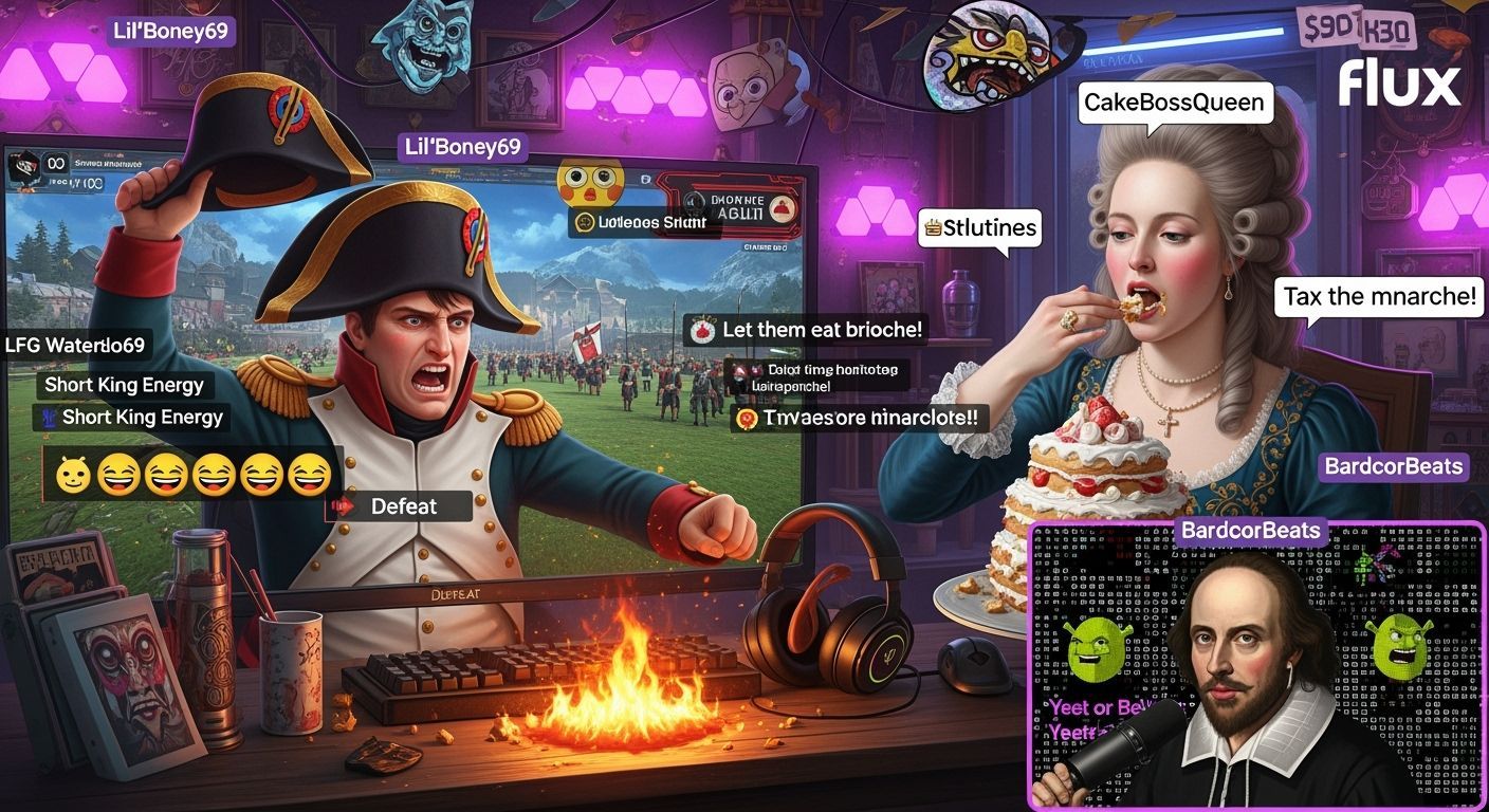 Historical Figures Stream on Twitch, Hyperrealistic Digital ...