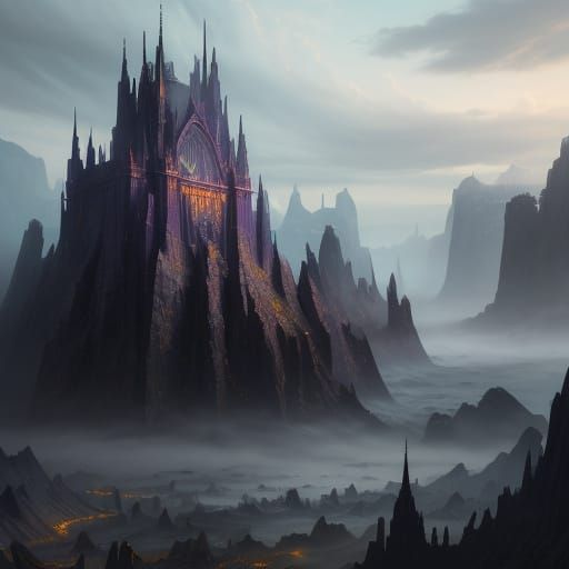 Fantastical Amethyst Fortress Concept Art