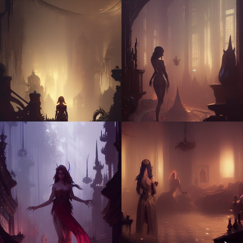 Elf in Brothel: Dark Fantasy Concept Art