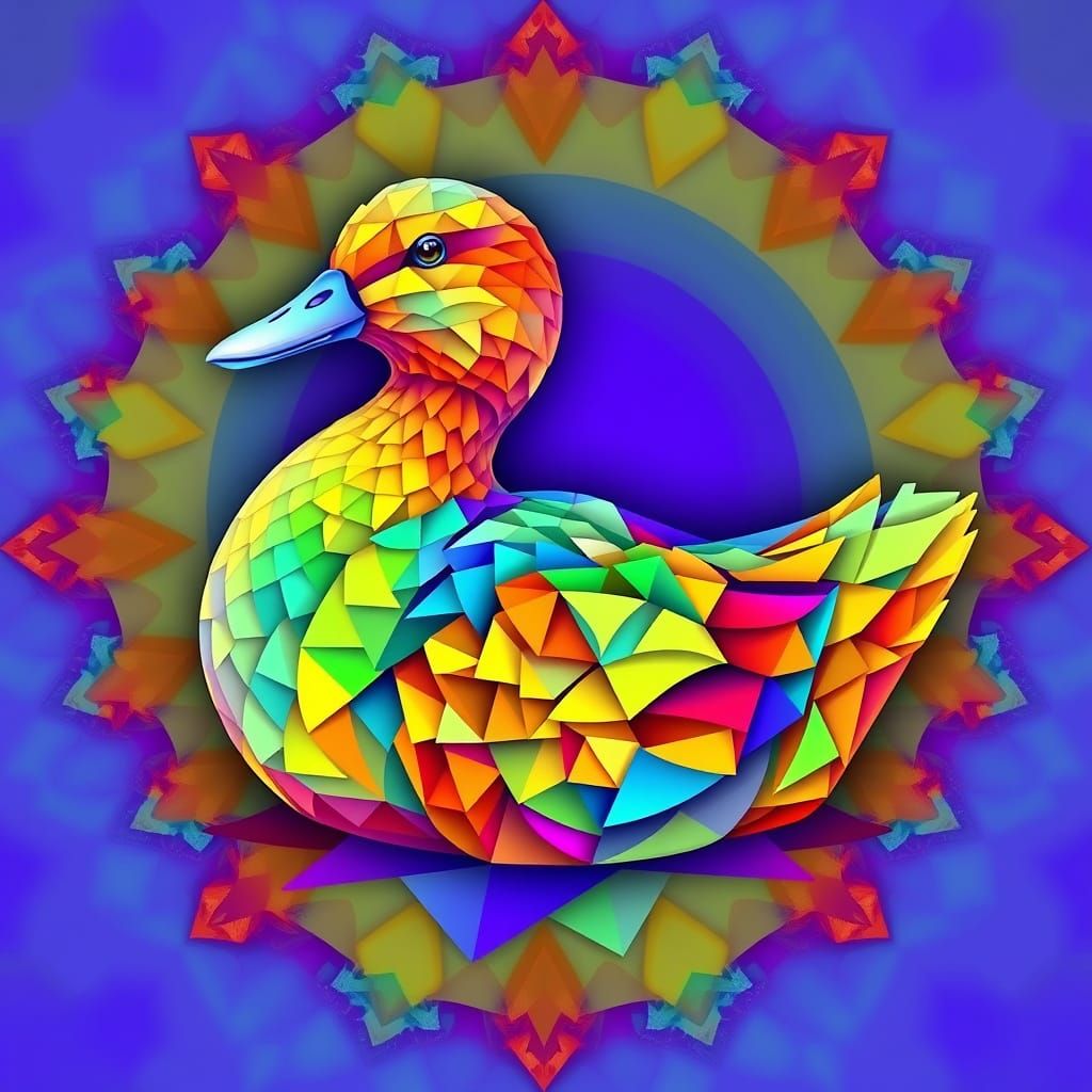 Mesmerizing Fractal Duck in a Kaleidoscopic World
