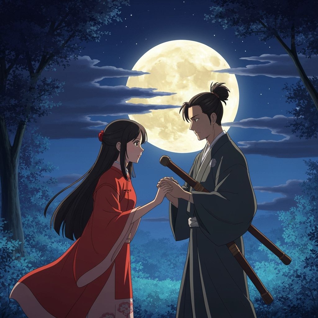 Chinese Girl Meets Samurai Under Full Moon