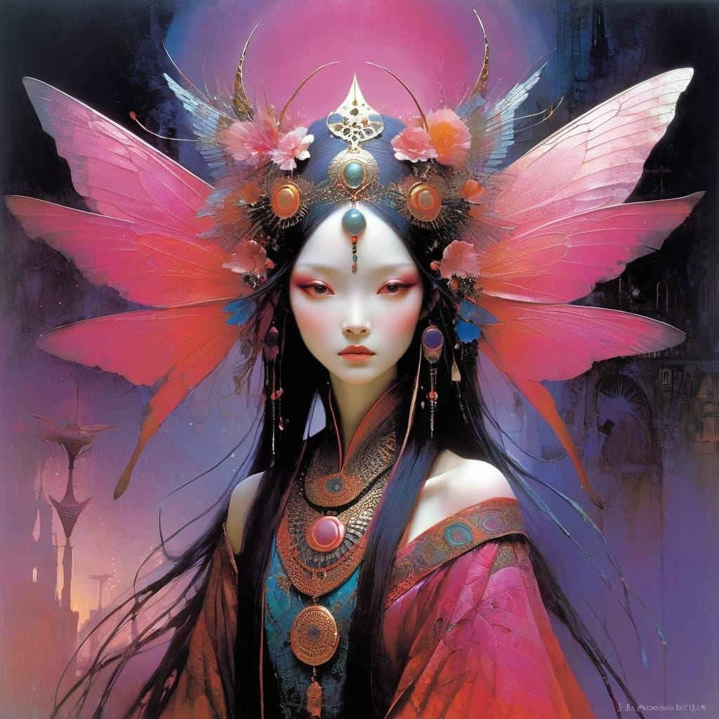 Vibrant Fairy in Ethereal Sunset