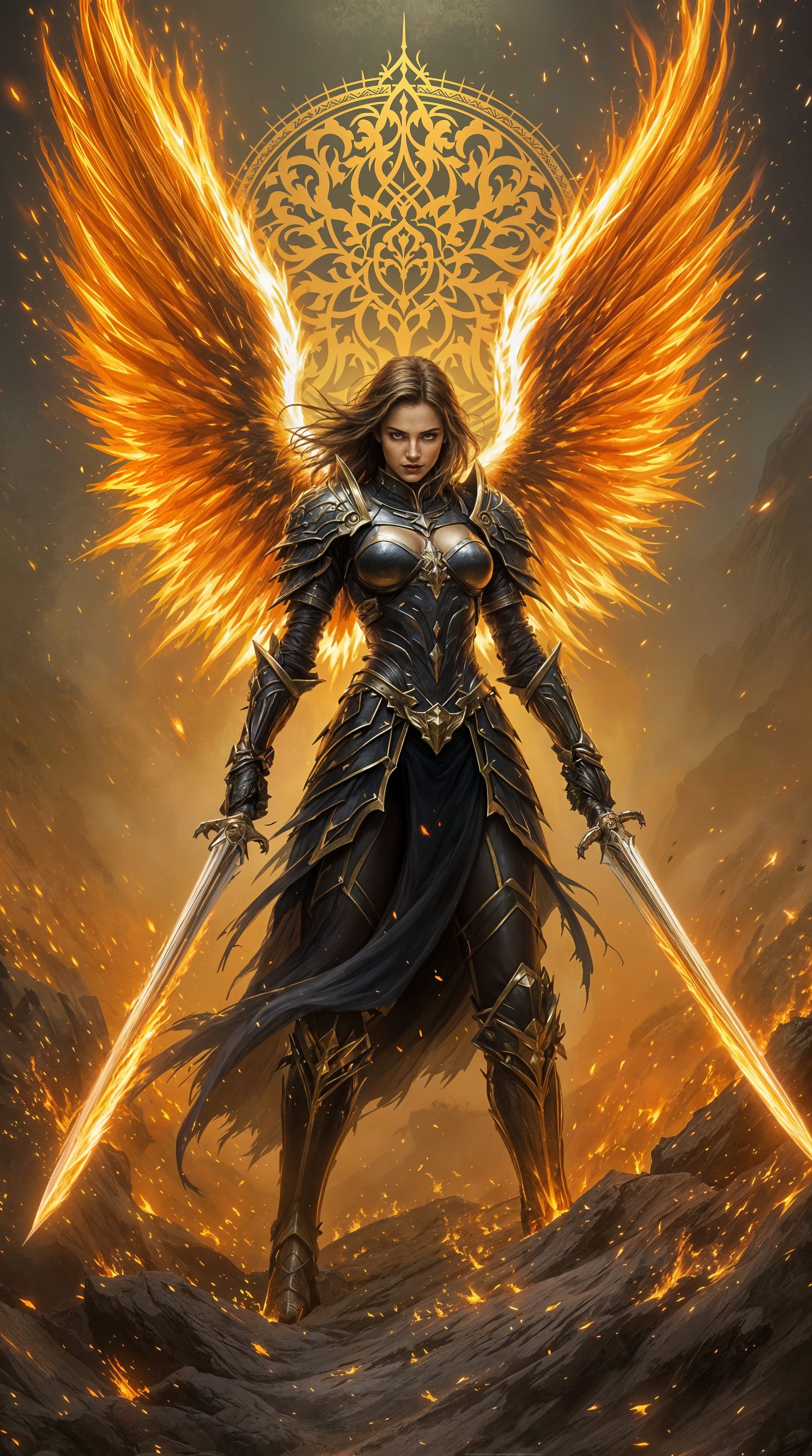 Ethereal Warrior Goddess of Flame and Steel