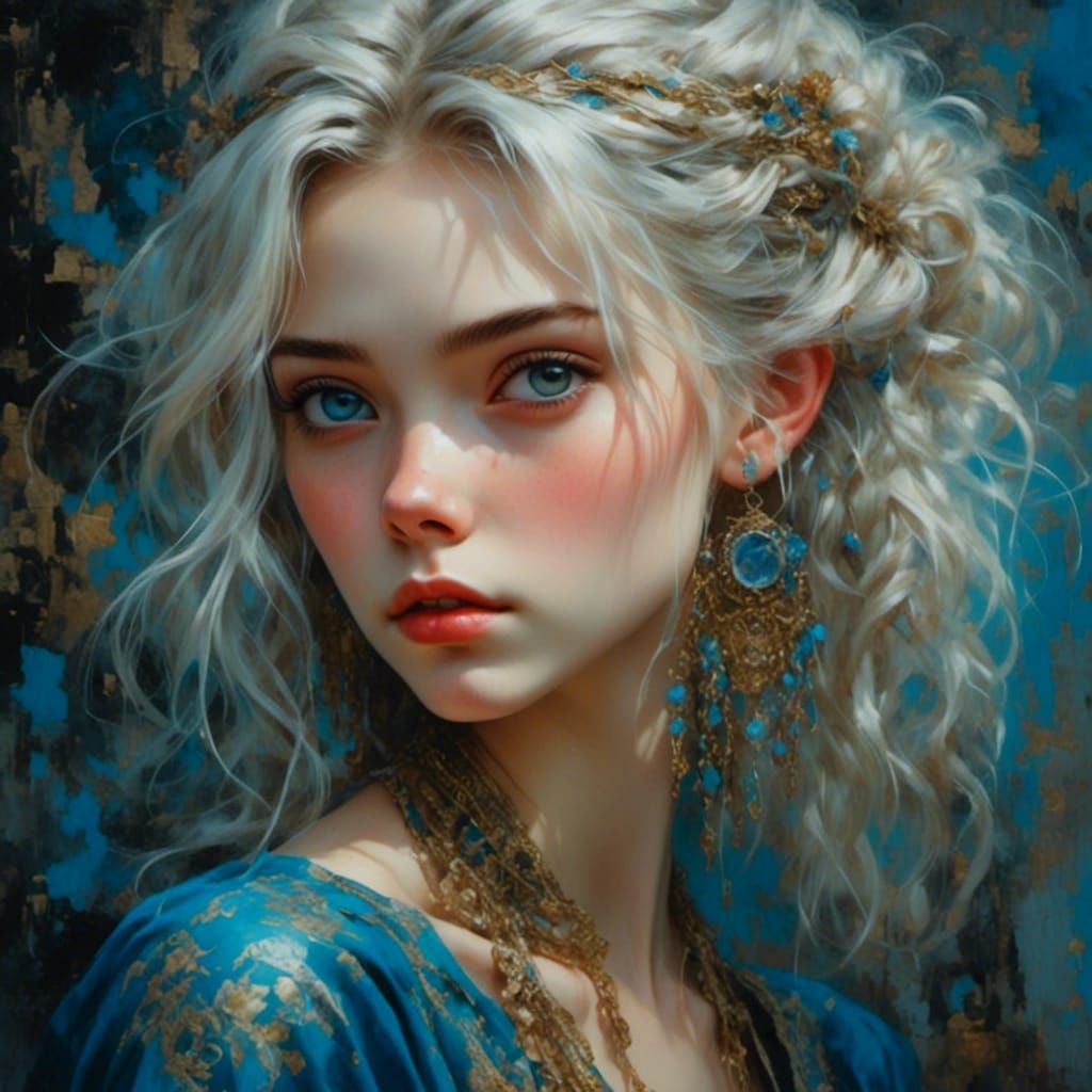 Beautiful Young Woman in Futurepunk Style