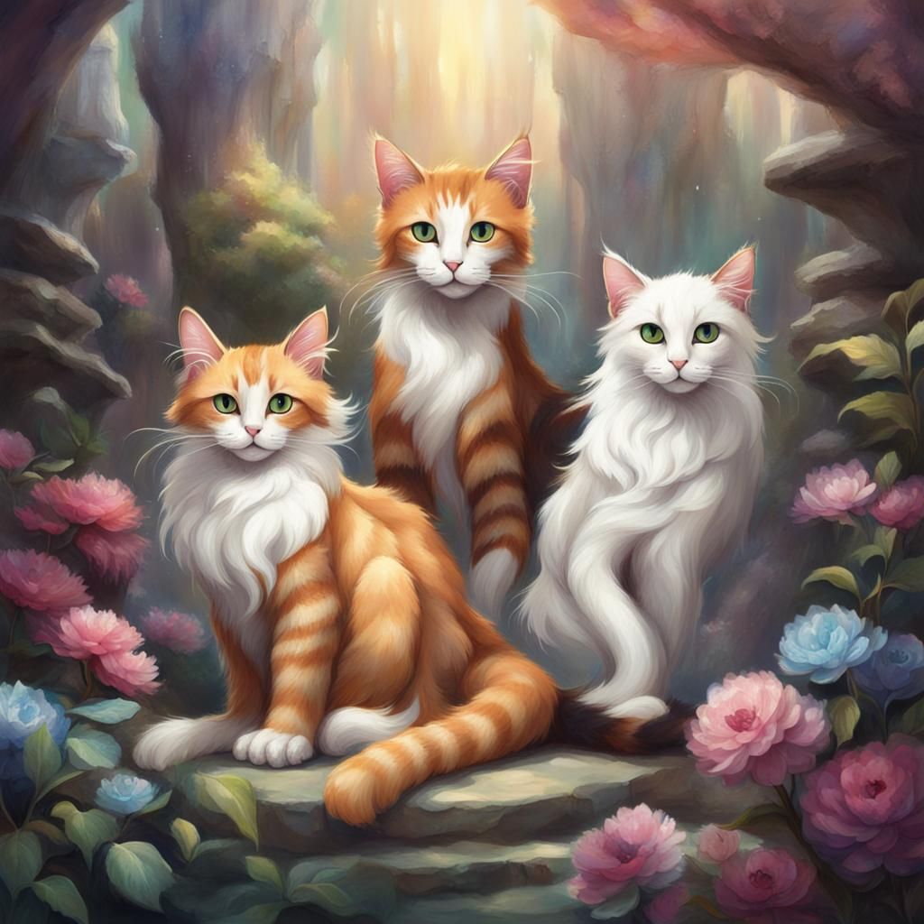 Whimsical Fantasy Cats Generated by AI