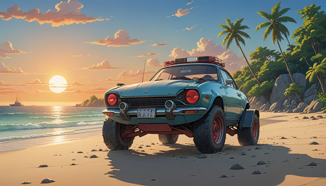 Crab's Beach Trip with Mullet: Anime Key Visual