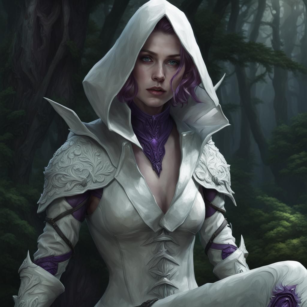 Changeling Rogue in White Armor: Digital Matte Painting