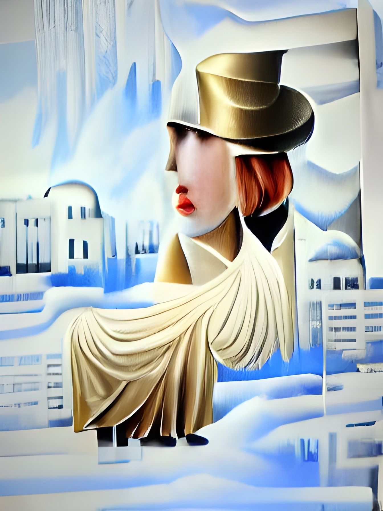 Winter Personified: Art Deco Realism Poster Art