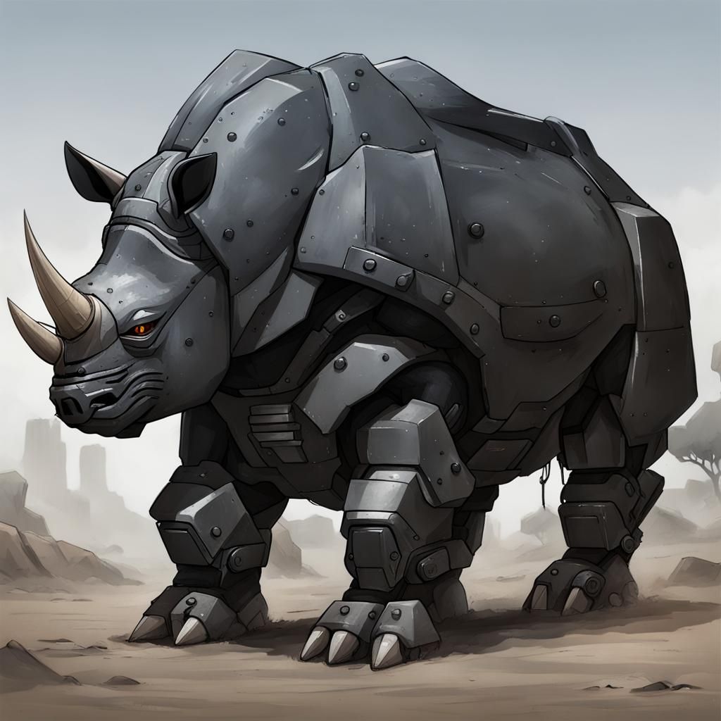 Mecha Black Rhino: Cybernetic Animal